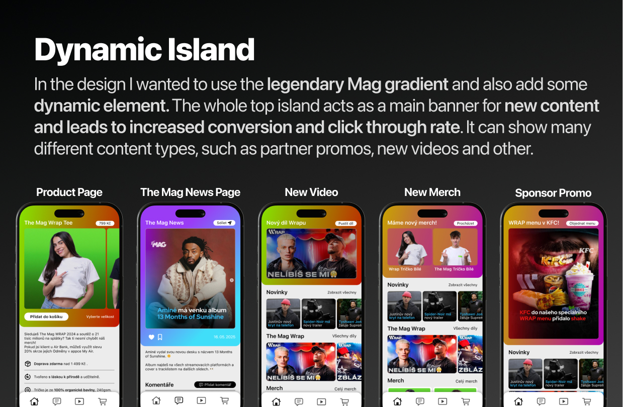 The Mag dynamic island design exploration